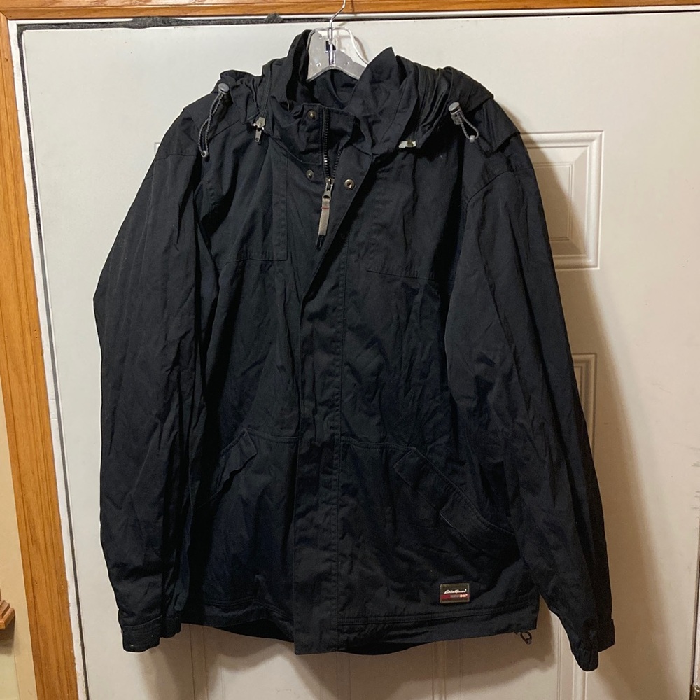 Men's Black Hooded Jacket L